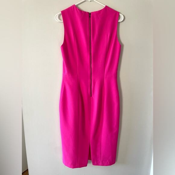 NWT New Debbie Shuchat Fuchsia Pink Bodycon Sheath Dress Size 8 - Picture 6 of 6